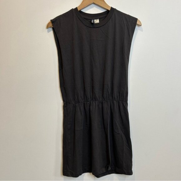 H&M Divided Sleeveless Jersey Mini Tee Shirt Dress Dark Grey - Picture 3 of 6